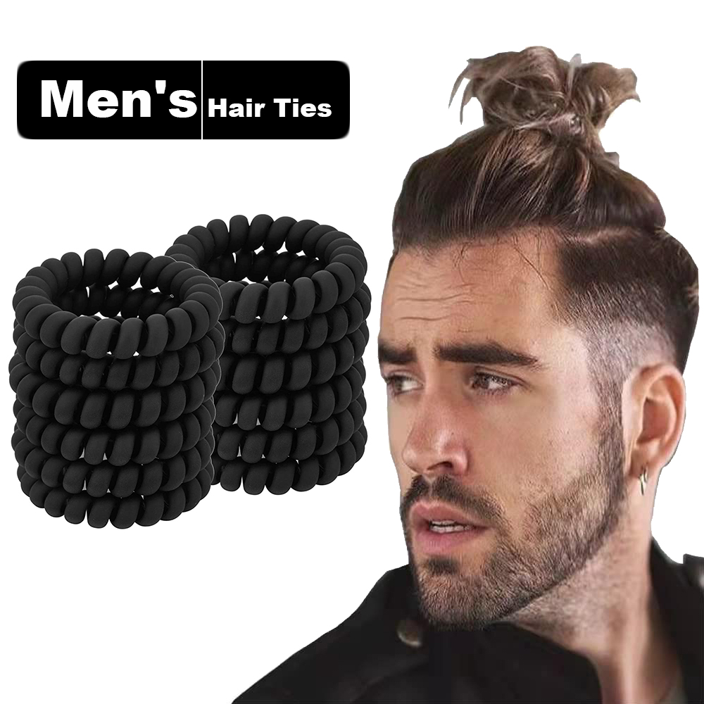 Tech Accessories For Men - Attaches de cheveux en spirale noire,