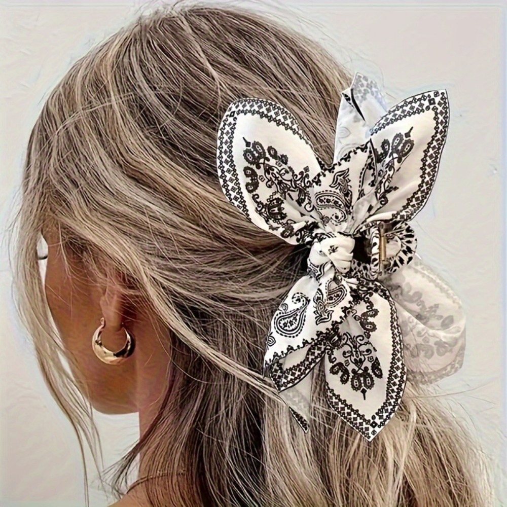 Hi Tech Accessories - Pince à cheveux élégante marron motif