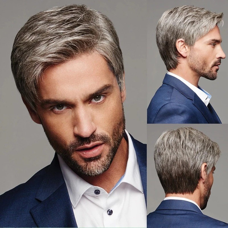 Tech Accessories For Men - Perruque Bob Courte en Fibre Synthétique