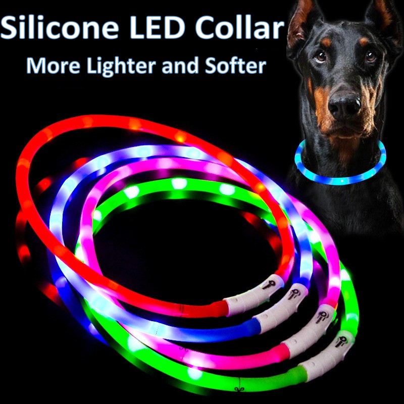 Tech Dog Accessories - Collier de chien LED en Silicone,