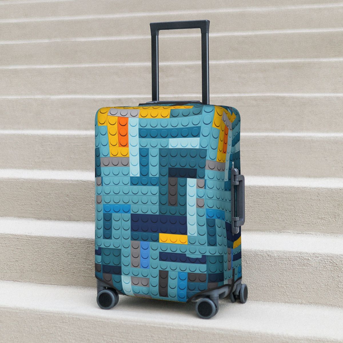 Tech Accessories For Travel - Housse de valise Blue Tech Pixel